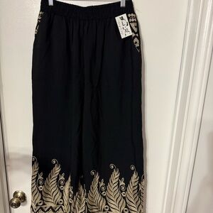 Total Girl Black and Gold Straight Leg Pants